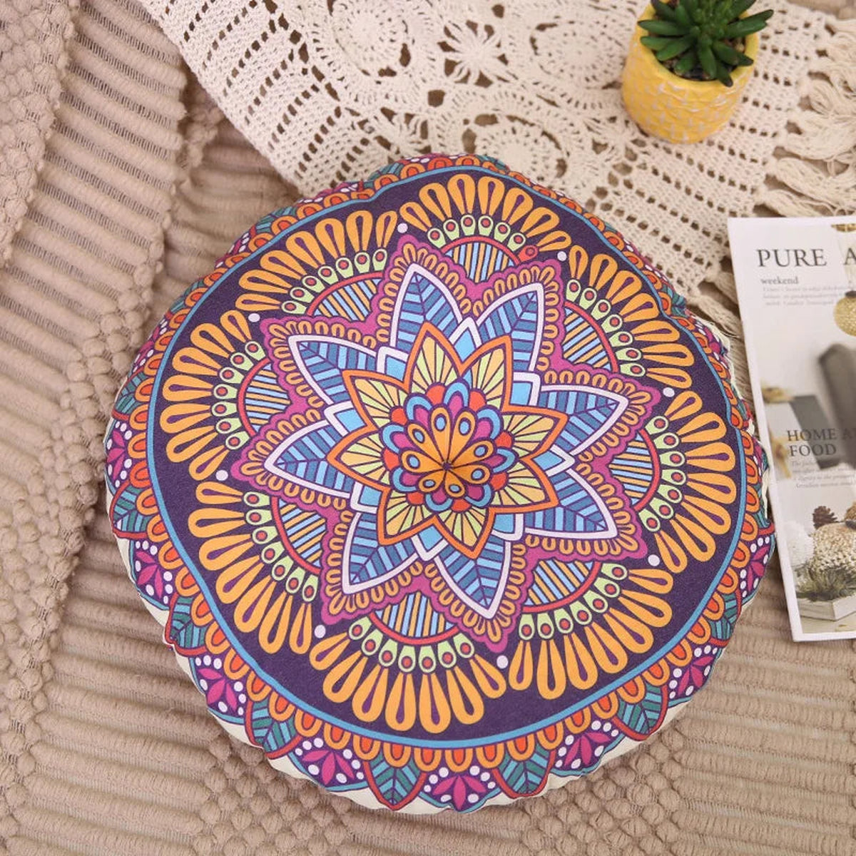 Almofada de meditação Shlama Rest da Shamar com mandala roxa