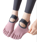 Calcetines de yoga de cinco dedos para mujer