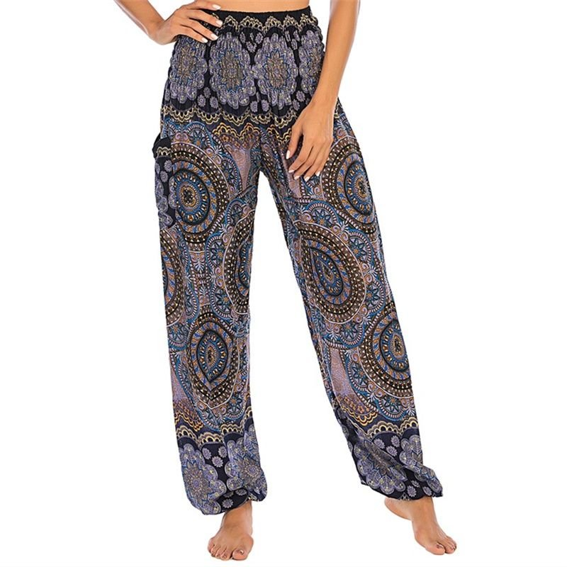 Pantalones Hippie Boho Sueltos de Mujer para Yoga