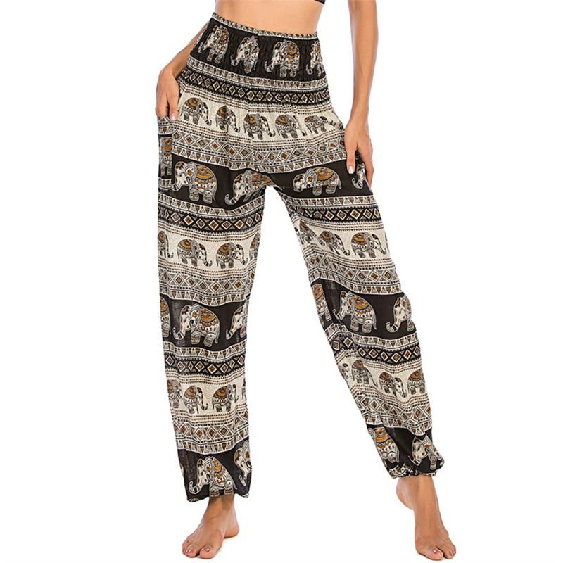 Pantalones Hippie Boho Sueltos de Mujer para Yoga