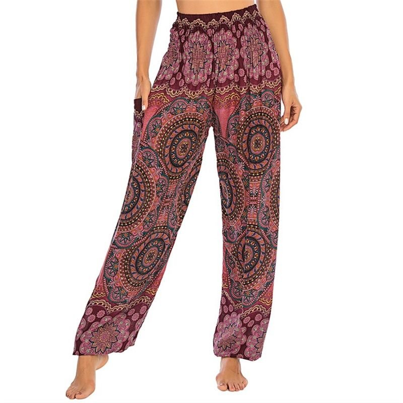 Pantalones Hippie Boho Sueltos de Mujer para Yoga