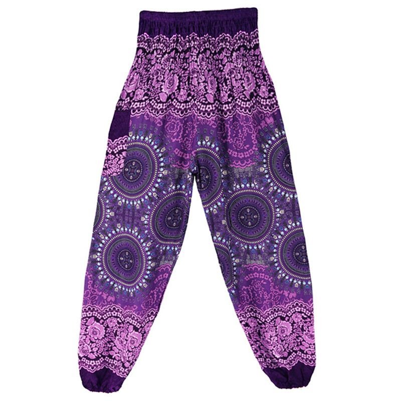Pantalones Hippie Boho Sueltos de Mujer para Yoga