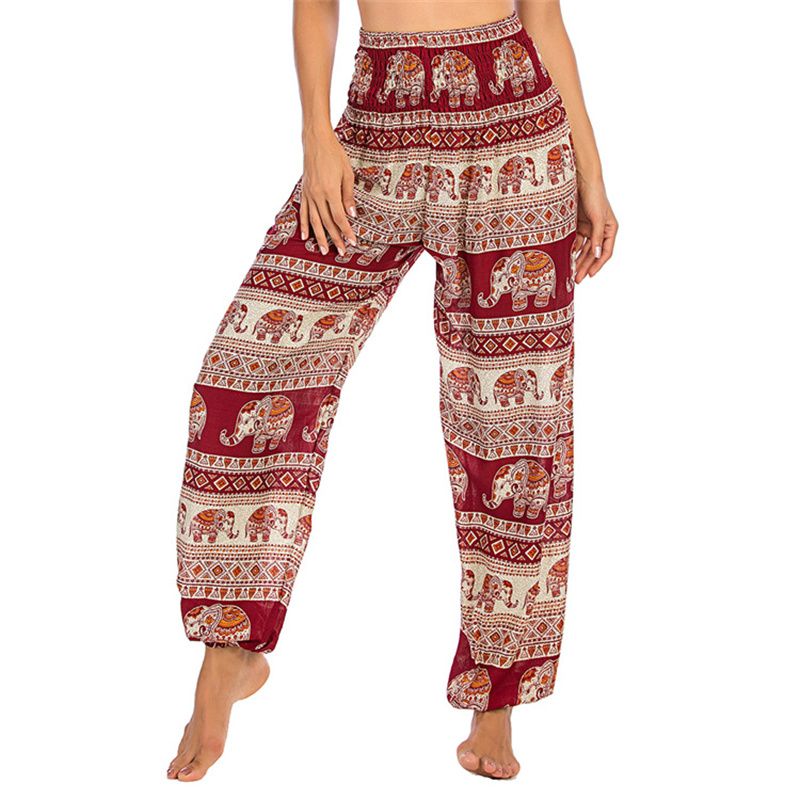 Pantalones Hippie Boho Sueltos de Mujer para Yoga