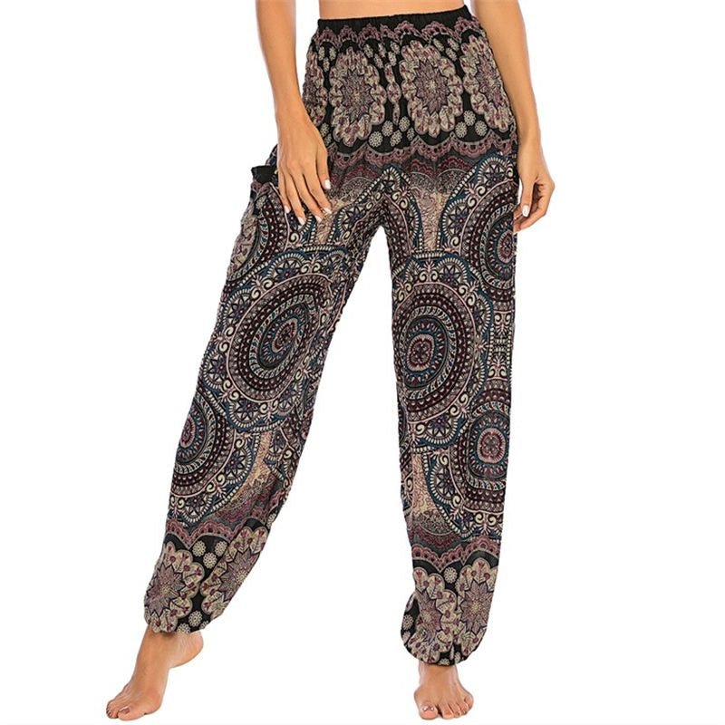 Pantalones Hippie Boho Sueltos de Mujer para Yoga