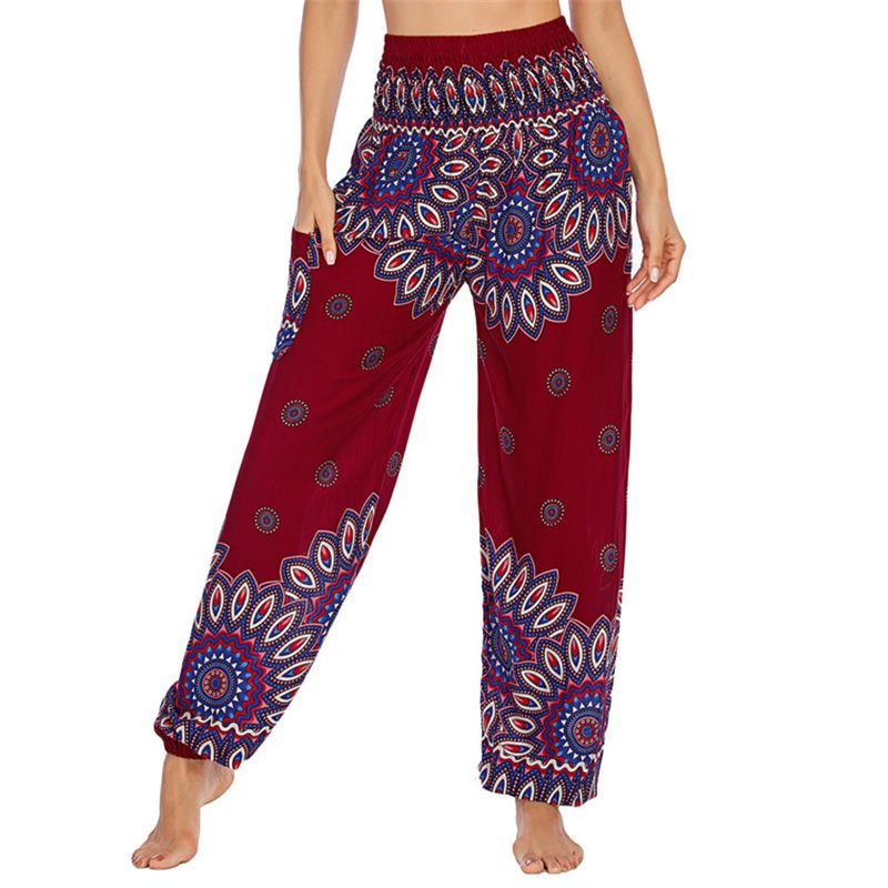 Pantalones Hippie Boho Sueltos de Mujer para Yoga