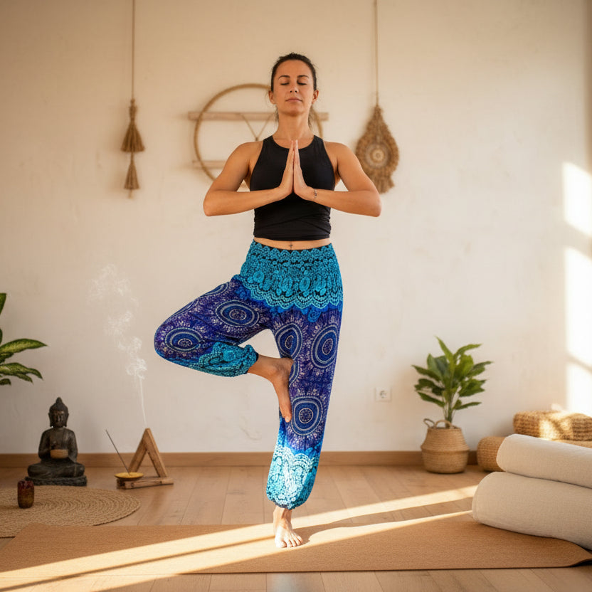 Pantalones Hippie Boho Sueltos de Mujer para Yoga