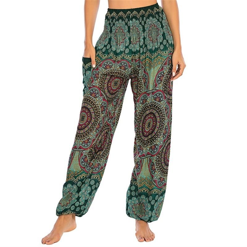 Pantalones Hippie Boho Sueltos de Mujer para Yoga