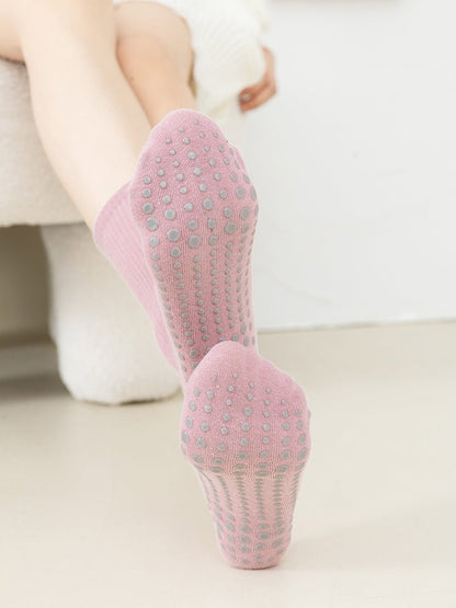 Women's Non-Slip Yoga Socks with Cotton Grip - 5 pairs