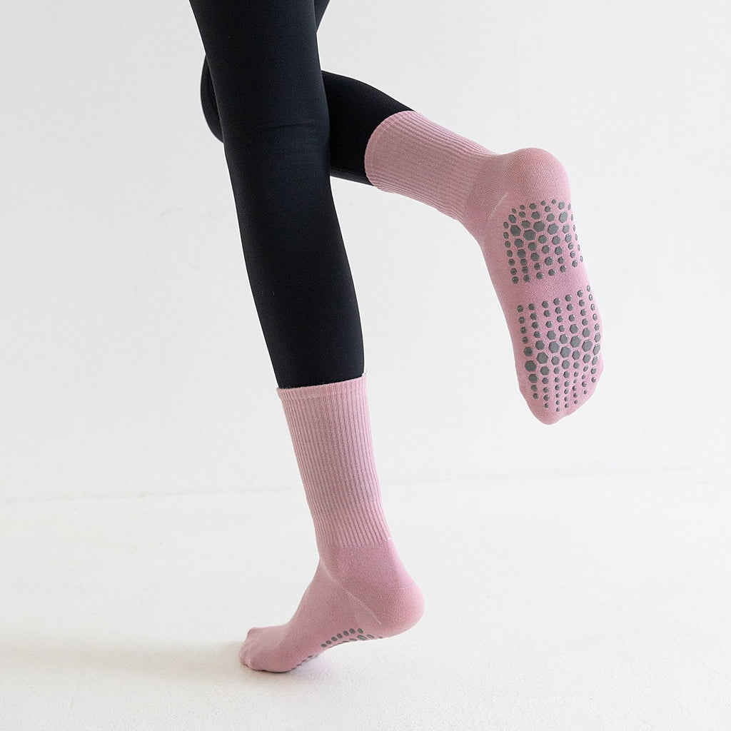 Women's Non-Slip Yoga Socks with Cotton Grip - 5 pairs
