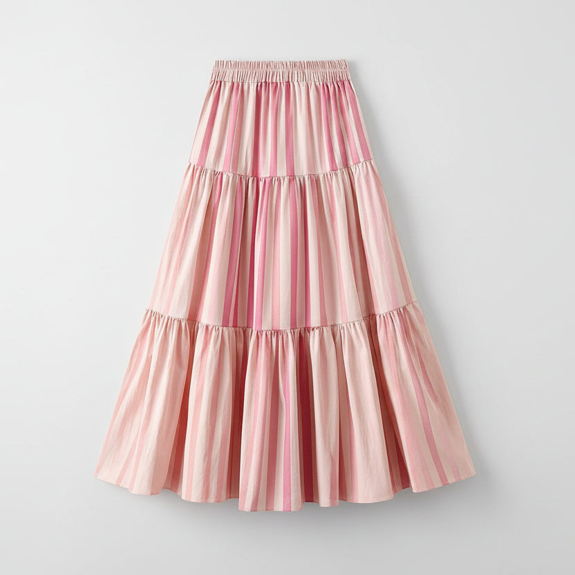 Falda larga elegante de cintura alta