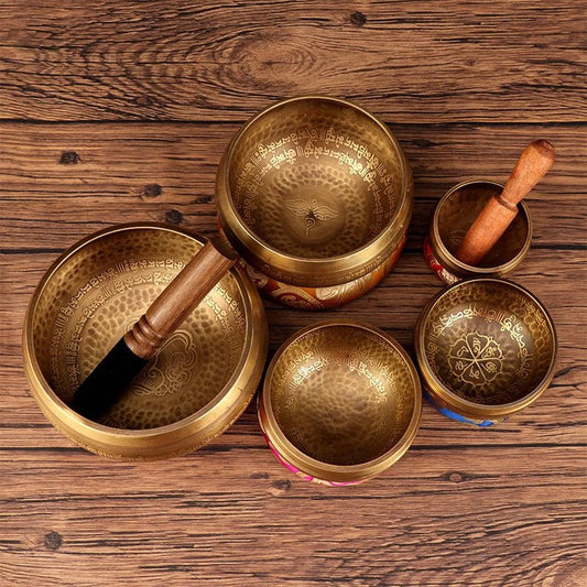 Set of Tibetan Bowls, Nepalese Handicraft