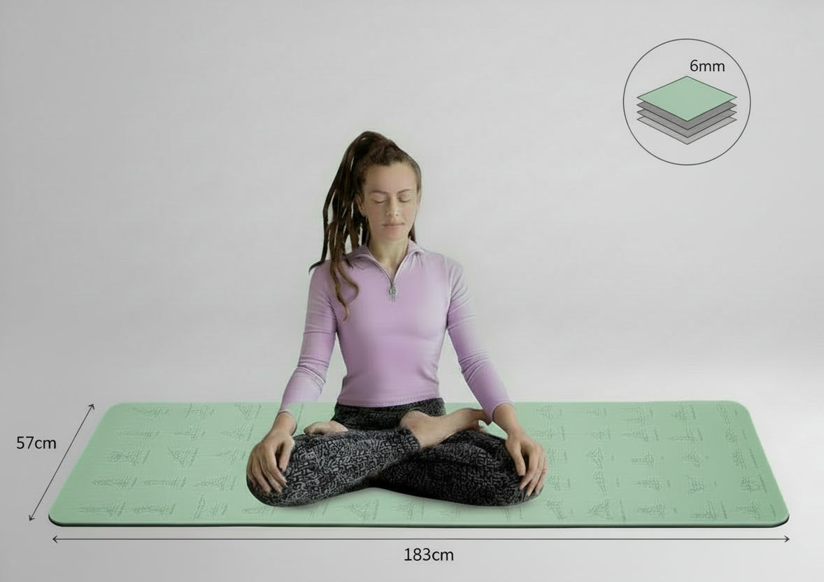 Eco-friendly, non-slip yoga mat made of TPE.