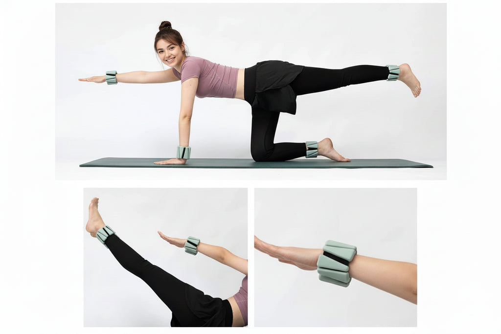 Pesas de Muñeca y Tobillo Ajustables para Yoga y Ejercicios de Fitness