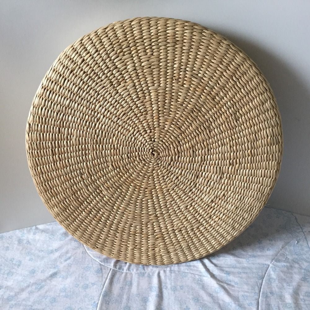 Meditation Ottoman in Natural Straw