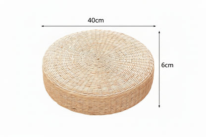 Meditation Ottoman in Natural Straw