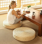 Puf de meditación de paja natural