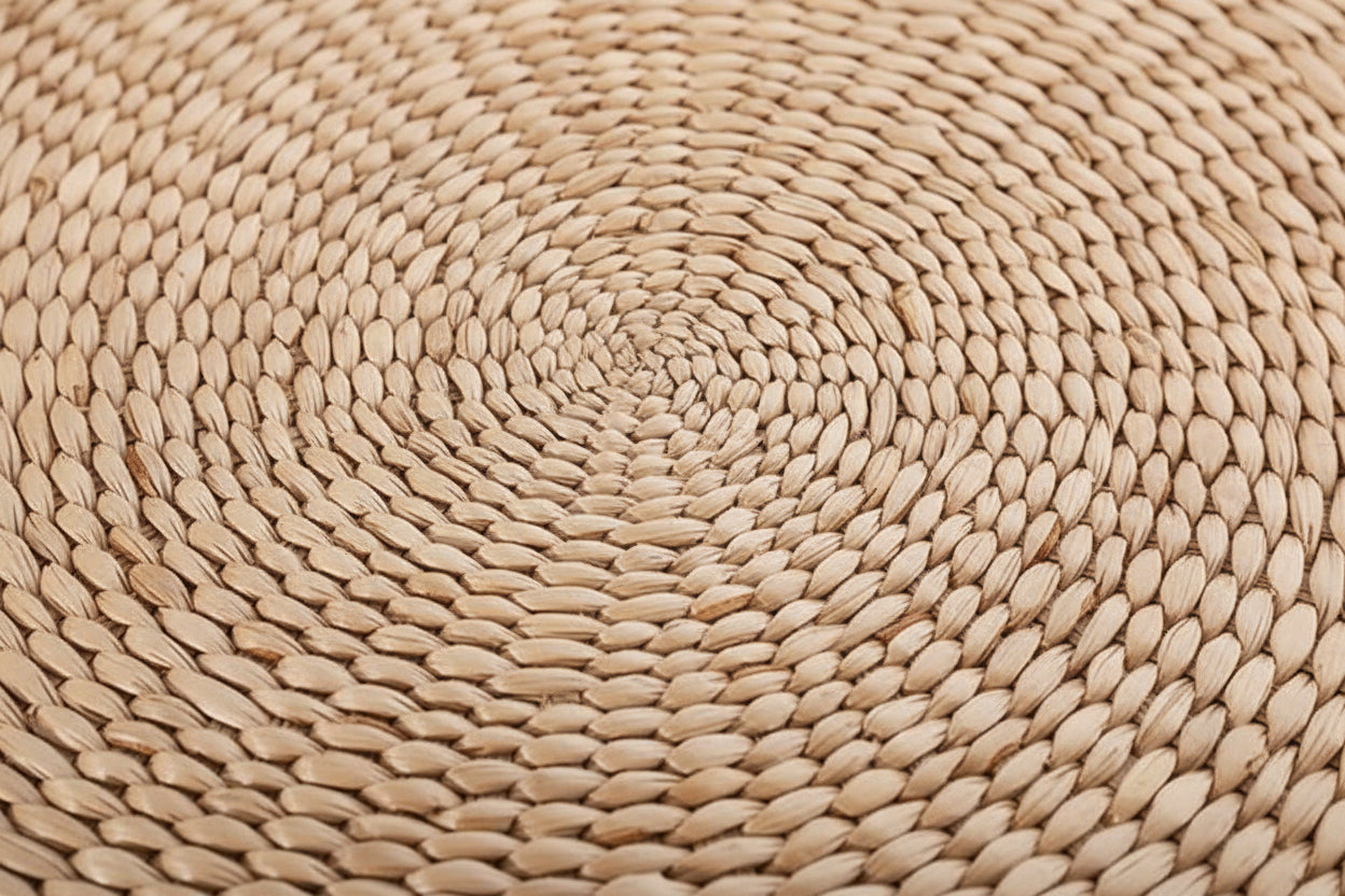 Meditation Ottoman in Natural Straw