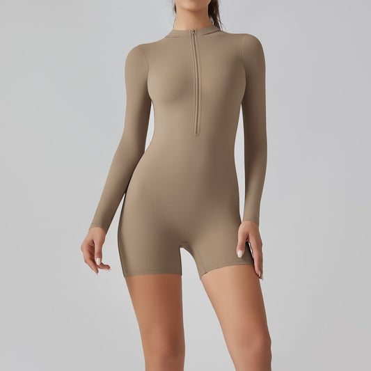 Macacão de Yoga com Leggings Integradas – Elegância e Suporte para o Corpo em Movimento