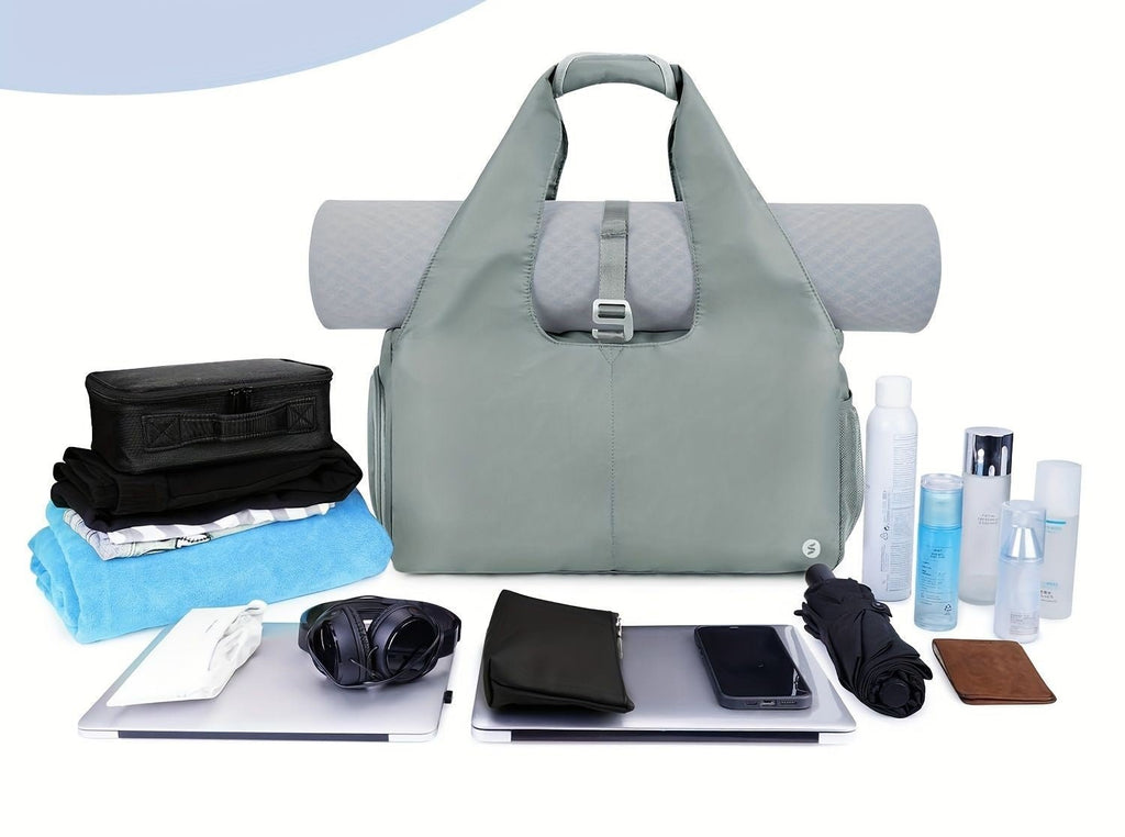 Bolsa Versátil de Yoga con Soporte Ajustable para Esterilla y Múltiples Bolsillos