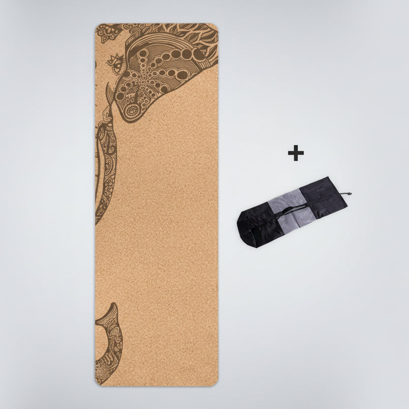 Solar Essence Rug – 4mm Natural Cork with Exclusive Mandala and Carrying Bag