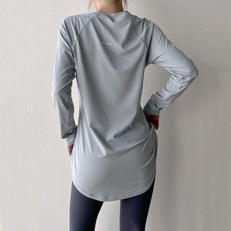 FlowLong – Sudadera ajustada para yoga, running y bienestar activo