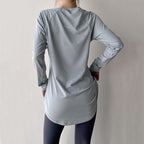 FlowLong – Sudadera ajustada para yoga, running y bienestar activo