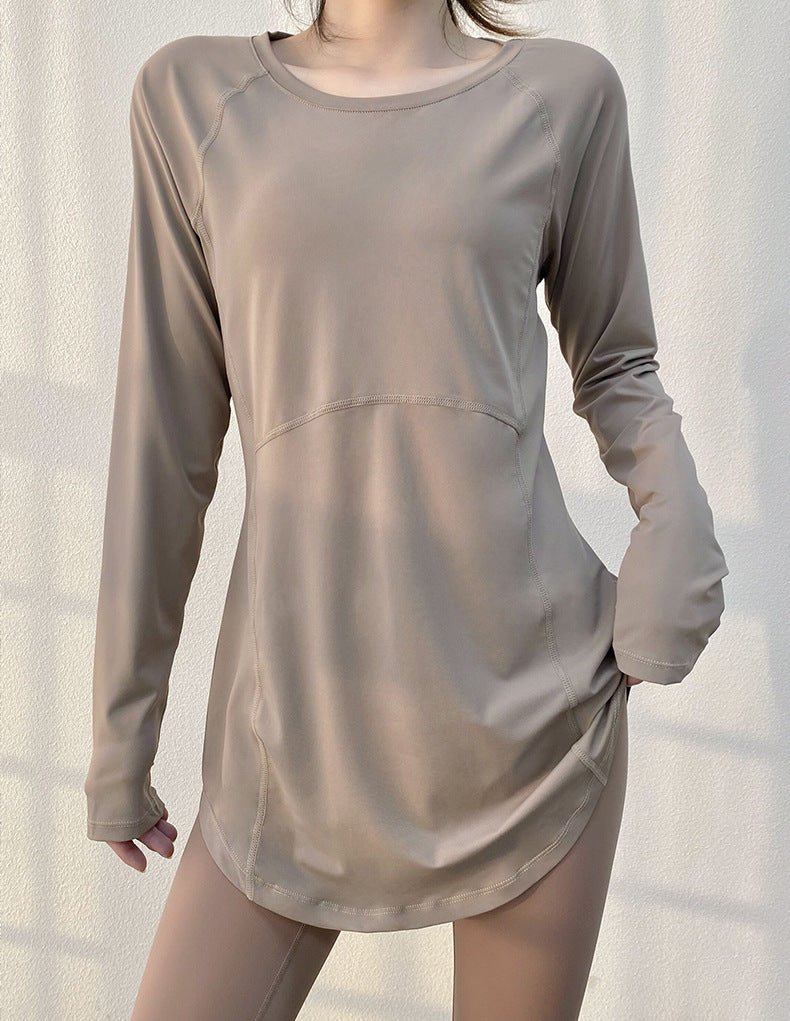 FlowLong – Sudadera ajustada para yoga, running y bienestar activo