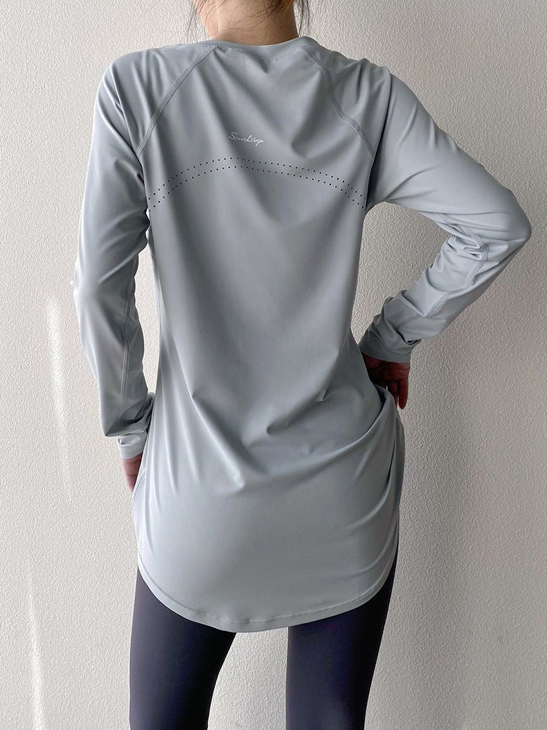 FlowLong – Sudadera ajustada para yoga, running y bienestar activo