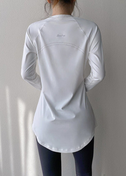 FlowLong – Sweatshirt Slim para Yoga, Corrida e Bem-Estar Ativo