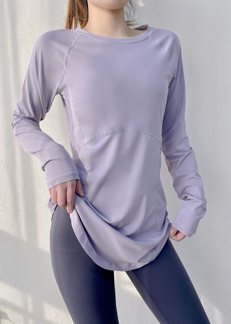 FlowLong – Sudadera ajustada para yoga, running y bienestar activo