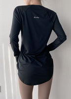 FlowLong – Sudadera ajustada para yoga, running y bienestar activo
