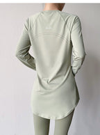 FlowLong – Sudadera ajustada para yoga, running y bienestar activo