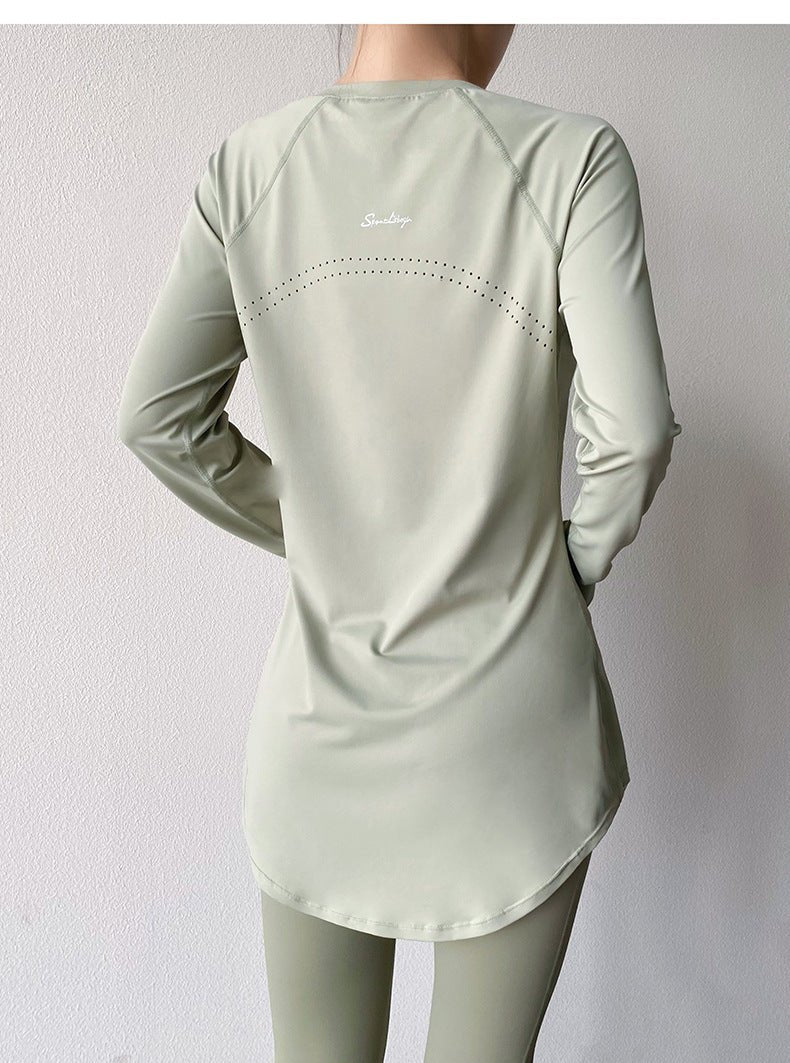 FlowLong – Sudadera ajustada para yoga, running y bienestar activo