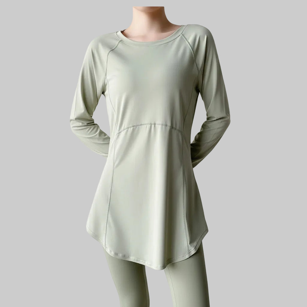 FlowLong – Sudadera ajustada para yoga, running y bienestar activo