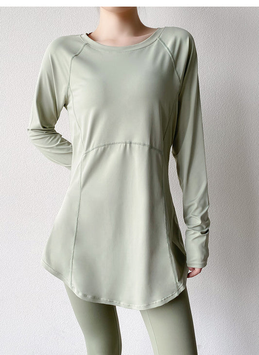 FlowLong – Sweatshirt Slim para Yoga, Corrida e Bem-Estar Ativo