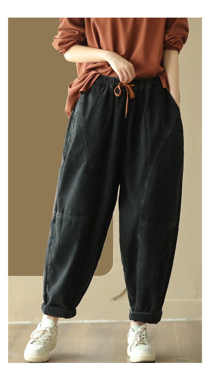 ZenRoots – Calças Soltas em Algodão com Toque Boho e Caimento Relaxado