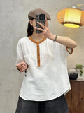 UrbanZen – Camiseta Vintage para Mujer, Estilo Ligero y Relajado