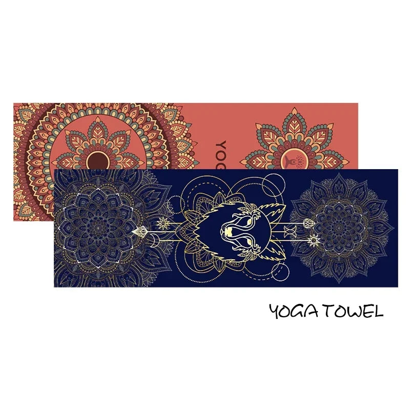 YogiTowel – Ultra-thin Yoga Mat Towel with Print and Secure Fastening