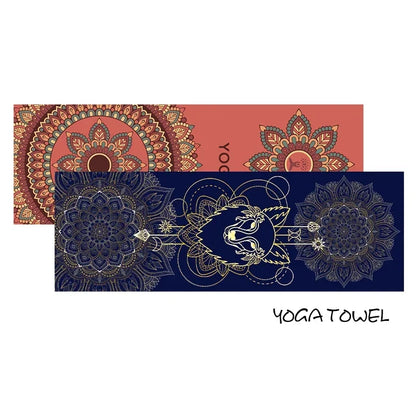 YogiTowel – Ultra-thin Yoga Mat Towel with Print and Secure Fastening