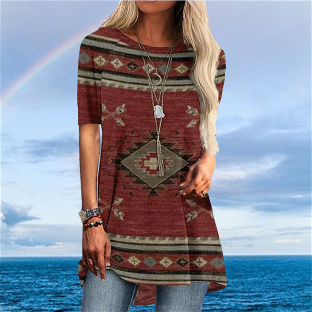 Tribal Spirit Tee – Estilo Étnico Y2K com Toque Boho