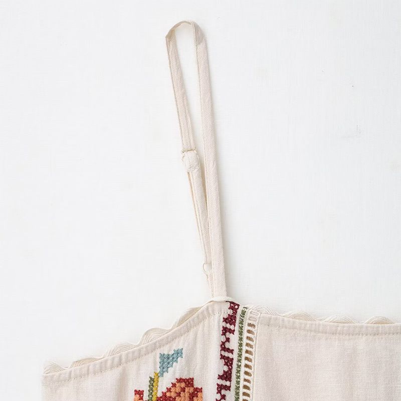 Lakshmi Breeze – Vestido de Verão Ombro a Ombro com Bordado Delicado