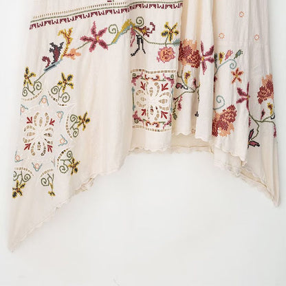 Lakshmi Breeze – Vestido de Verão Ombro a Ombro com Bordado Delicado