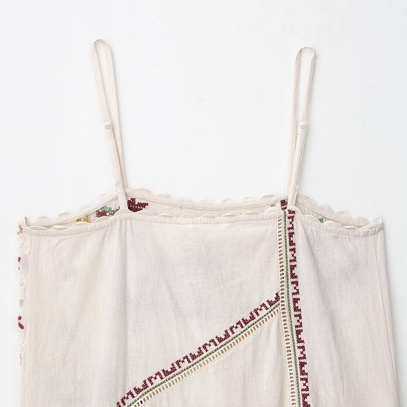 Lakshmi Breeze – Vestido de Verão Ombro a Ombro com Bordado Delicado