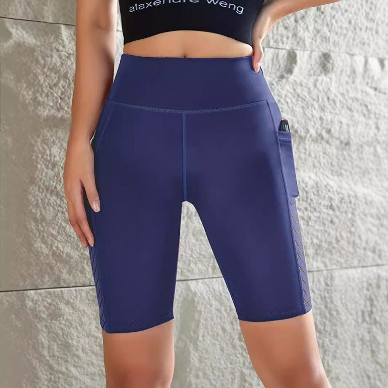 Elementa Glide — Shorts de punto de cintura alta con bolsillo invisible y estilo contemporáneo