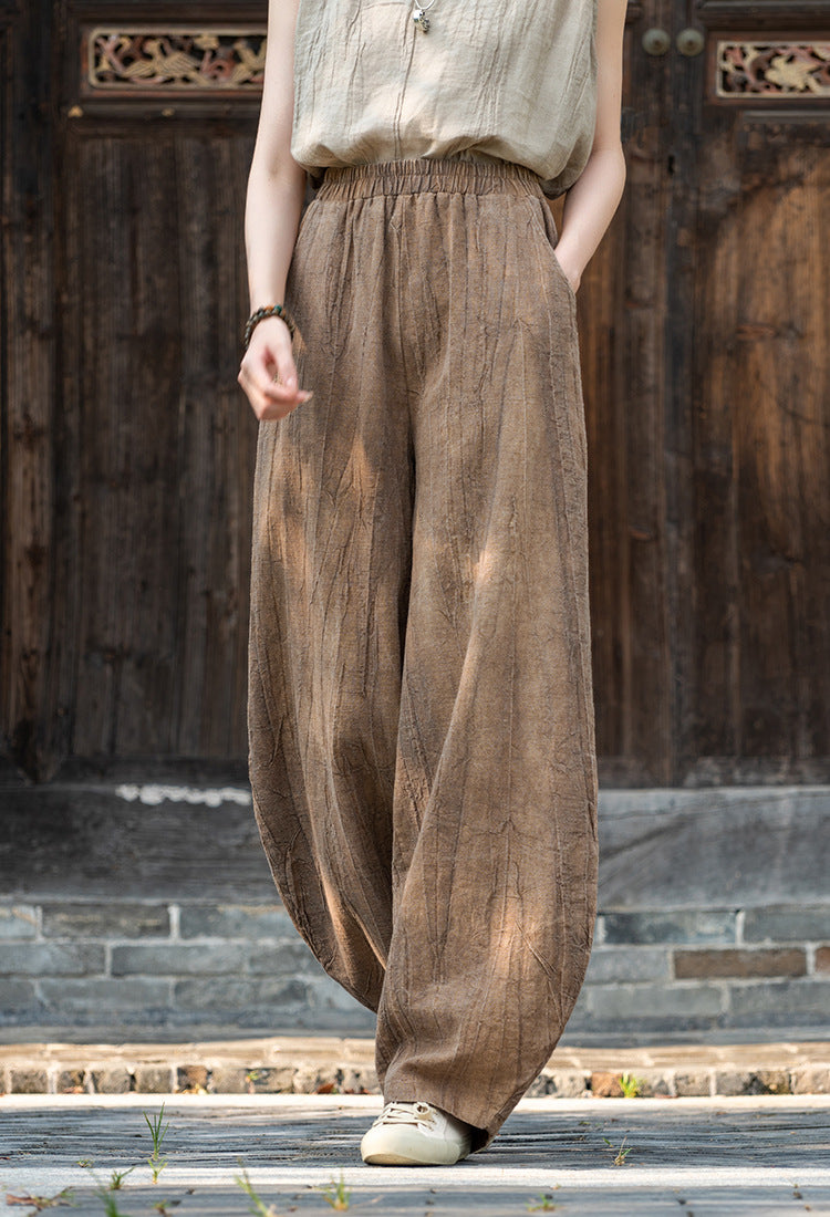Pantalón Nahara — Comodidad natural de algodón y lino con un alma vintage