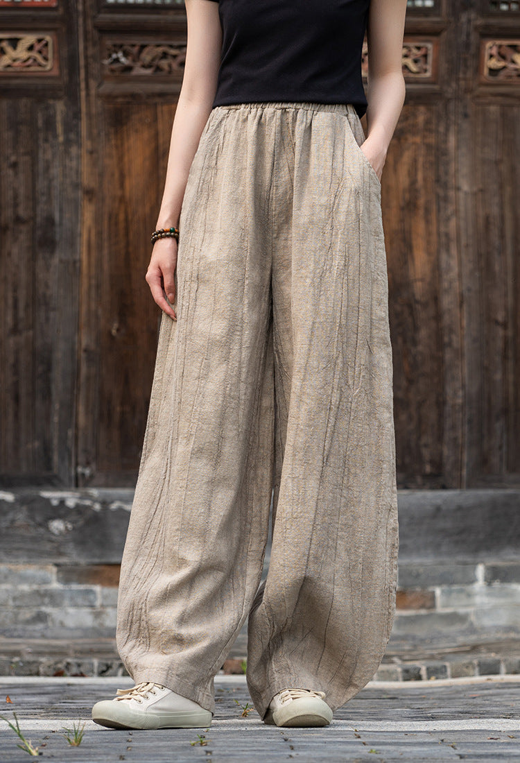 Pantalón Nahara — Comodidad natural de algodón y lino con un alma vintage