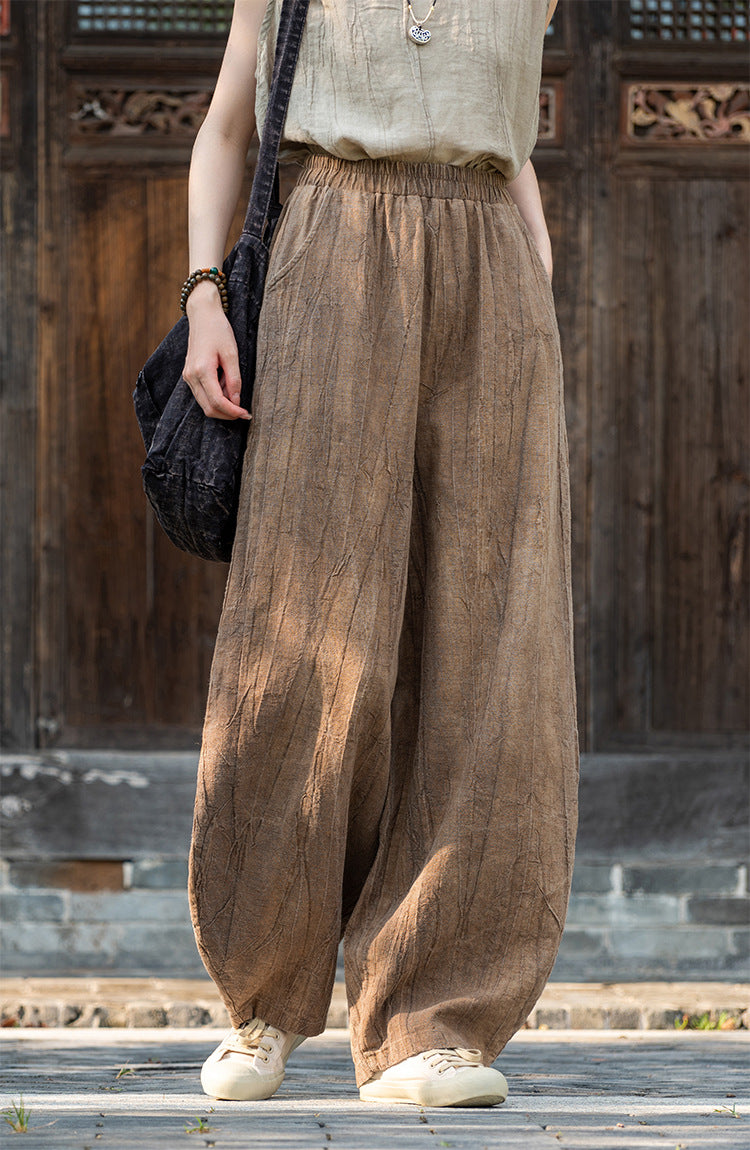 Pantalón Nahara — Comodidad natural de algodón y lino con un alma vintage