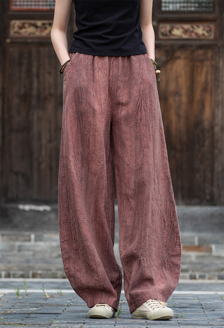 Pantalón Nahara — Comodidad natural de algodón y lino con un alma vintage