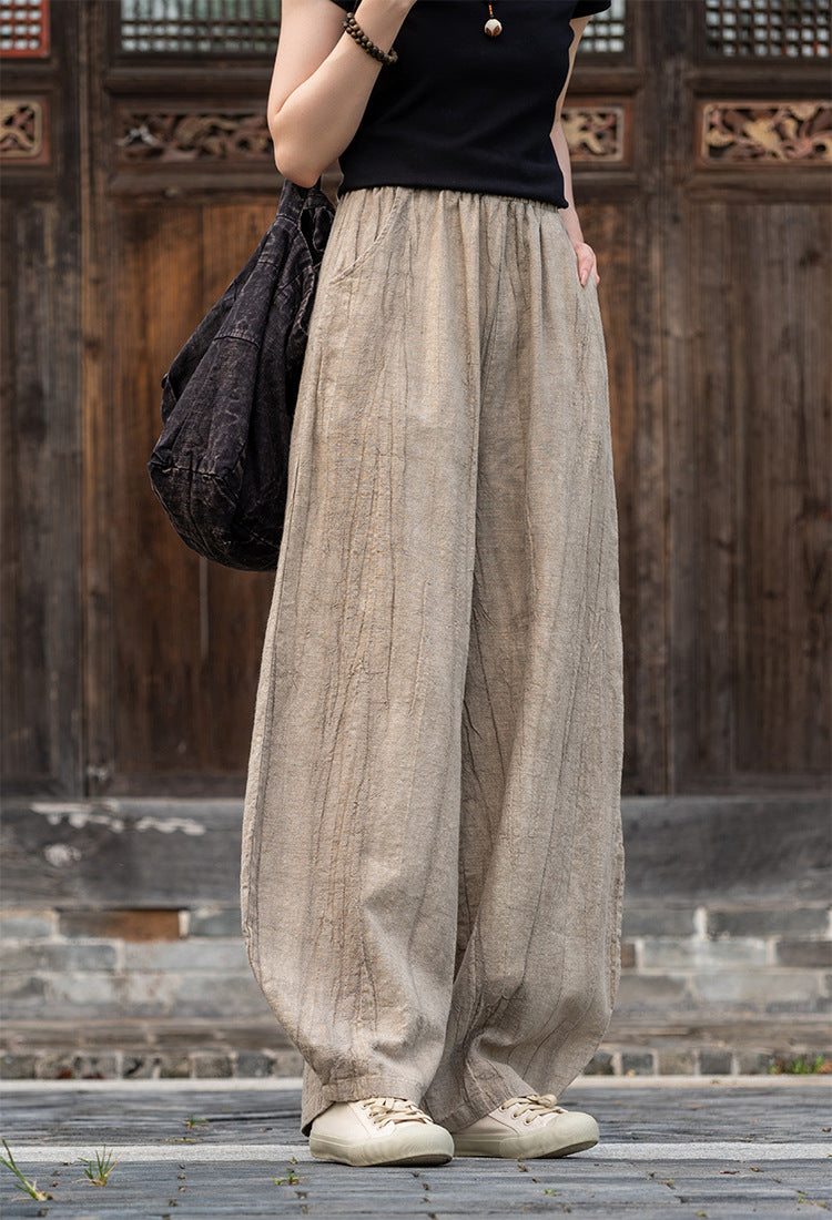 Pantalón Nahara — Comodidad natural de algodón y lino con un alma vintage