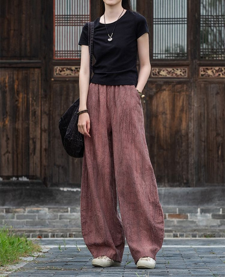 Pantalón Nahara — Comodidad natural de algodón y lino con un alma vintage